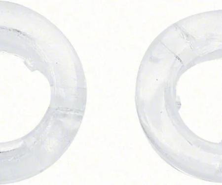 AMD Door Lock Knob Ferrules, Clear Plastic, Pair, 67 Camaro Firebird Chevelle El Camino K-K587