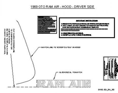Classic Headquarters GTO "Ram Air" Hood Decal W-822
