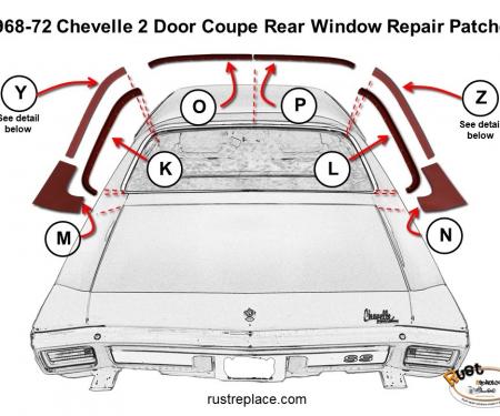 Chevelle Quarter Panel Bottom Rear Window Quarter Patch, Right, 1968-1972