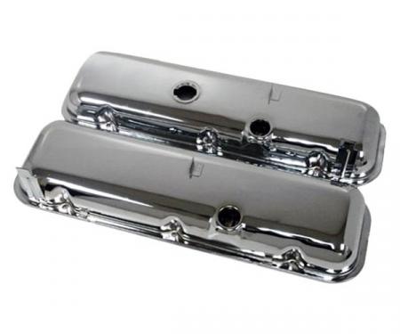 Chevelle Valve Covers, Big Block, Chrome, For Cars Without Power Brakes, 1965-1972