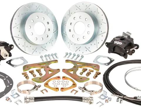 Classic Performance 11" Rear Disc Brake Wheel Kit w/ E-Brakes 68-72 Chevy Mid-Size, Black Calipers, 5 x 4.75 1012RWBK-SE6872ARGXB