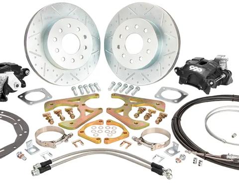 Classic Performance 11" Rear Disc Brake Wheel Kit w/ E-Brakes 68-72 Chevy Mid-Size, Black Calipers, 5 x 4.75 1012RWBK-SE-6872UGB