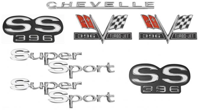 Chevelle And Malibu Emblem Kit, Super Sport 396, 1967