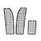 AMD Cowl Grilles, 3 Piece Set, w/ AC, 70-72 Chevelle Malibu El Camino LeMans GTO Grand Prix T-4511