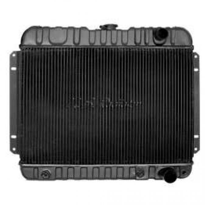 Chevelle Radiator, Small Block, 4-Row, Straight Outlet, For Cars With Manual Transmission & Without Air Conditioning, Desert Cooler, U.S. Radiator, 1964-1965