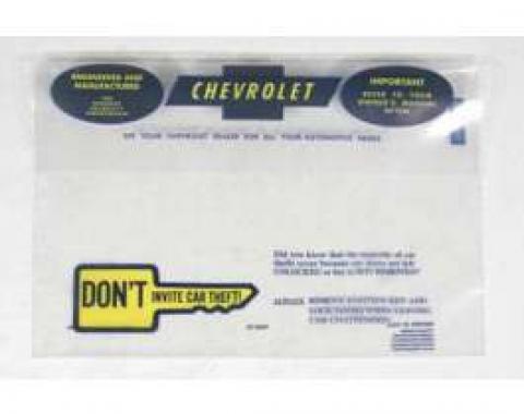 Chevelle Plastic Bag, Owners Manual, 1969-1972