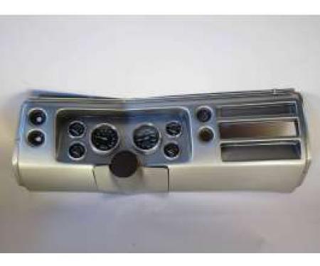 Chevelle Instrument Cluster Panel, Aluminum Finish, With Carbon Fiber Series Gauges, 1968