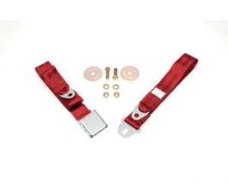 Seatbelt Solutions 1964-1966 Chevelle, Rear Lap Belt, 60" with Chrome Lift Latch 1800602007 | Red