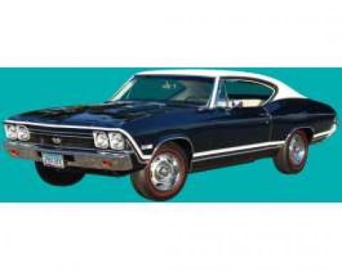 Chevelle Wheel Opening & Body Side Stripe Kit, Black, Super Sport (SS), 1968