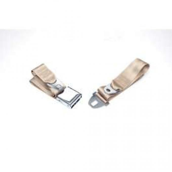 Seatbelt Solutions 1964-1966 Chevelle, Front Lap Belt, 60" with Chrome Lift Latch 1800608000 | Ivory