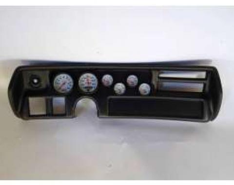 Chevelle Instrument Cluster Panel, Super Sport (SS) Style, Black Finish, With Phantom Gauges, 1970-1972