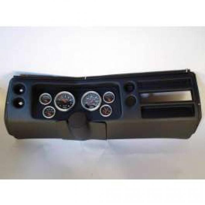 Chevelle Instrument Cluster Panel, Black Finish, With Sport Comp Gauges