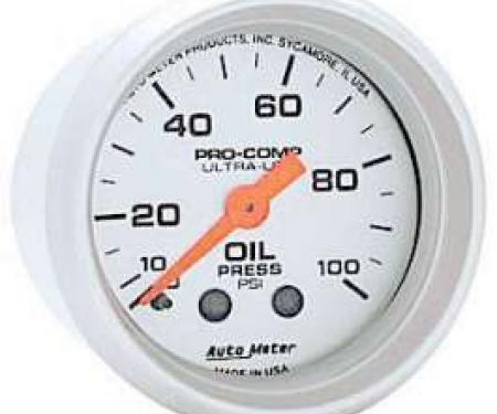 Chevelle Oil Pressure Gauge, Mechanical, Ultra-Lite Series, Autometer, 1964-1972