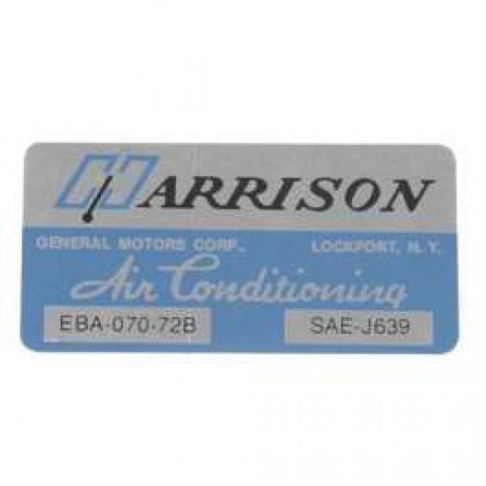 Chevelle Decal, Harrison Air Conditioning Evaporation, 1972