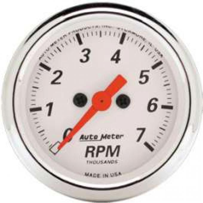 Chevelle Tachometer, 7000 RPM, Arctic White, AutoMeter, 1964-1972