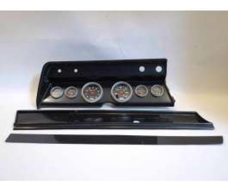 Chevelle Instrument Cluster Panel, Carbon Fiber Finish, With Sport Comp Gauges, 1966