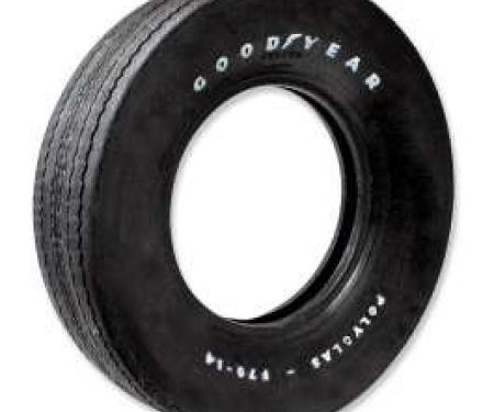 Chevelle Tire, F70/14 Raised White Letter, Goodyear Custom Wide Tread, 2/2 Polyglas Bias Ply, 1970