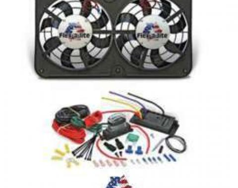 Chevelle Engine Cooling Fan Kit, Electric, Universal, Dual, 2500 CFM, Low Profile, Flex-a-lite, 1964-1972