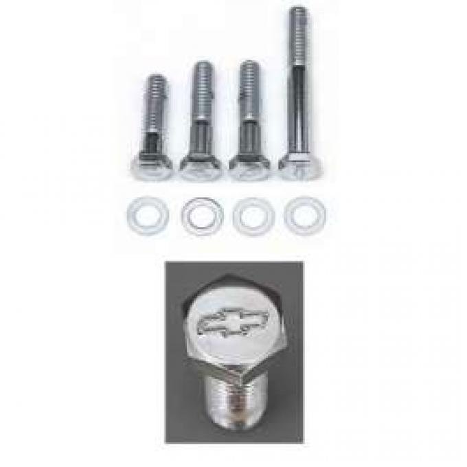 Chevelle Water Pump Bolt Set, Small Block, Chrome, For Cars With Short Water Pump, 1964-1972