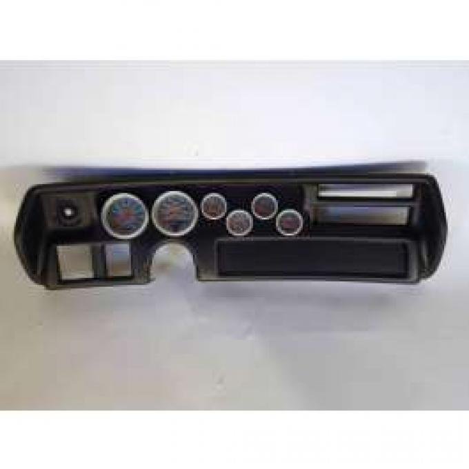 Chevelle Instrument Cluster Panel, Sweep Style, Black Finish, With Ultra-Lite Gauges, 1970-1972