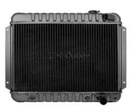Chevelle Radiator, Small Block, 4-Row, Curved Outlet, For Cars With Automatic Transmission & With Or Without Air Conditioning, Desert Cooler, U.S. Radiator 1964-1965