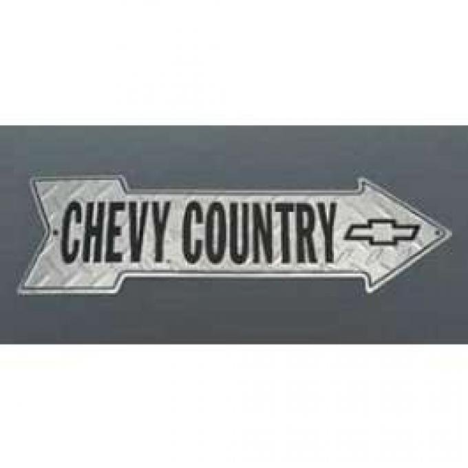 Chevy Country Diamond Plate Aluminum Arrow Sign