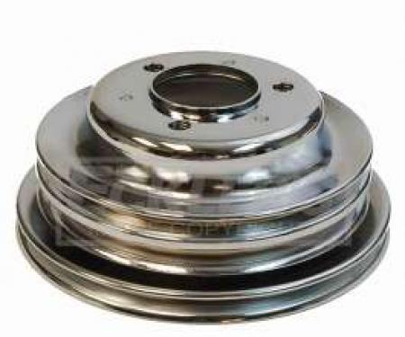 Chevelle Crankshaft Pulley, Big Block, Triple Groove, Chrome, 1969-1972