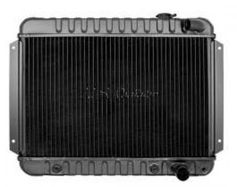 Chevelle Radiator, Small Block, 4-Row, Curved Outlet, For Cars With Automatic Transmission & With Or Without Air Conditioning, Desert Cooler, U.S. Radiator 1964-1965