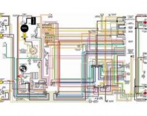 Chevelle & Malibu Color Laminated Wiring Diagram, 1964-1975