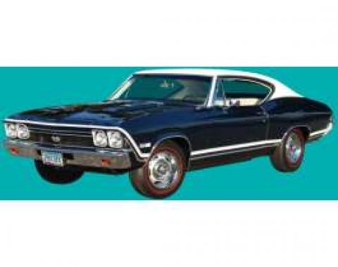 Chevelle Body Stripe Kit, White, Super Sport (SS), 1968