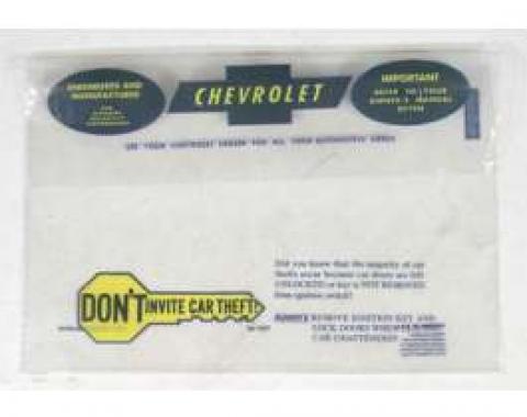 Chevelle Plastic Bag, Owners Manual, 1967-1968