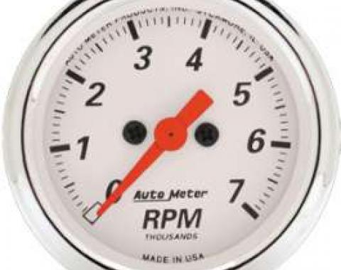 Chevelle Tachometer, 7000 RPM, Arctic White, AutoMeter, 1964-1972