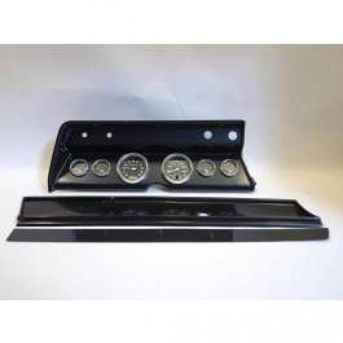 Chevelle Instrument Cluster Panel, Carbon Fiber Finish, With Carbon Fiber Series Gauges, 1967