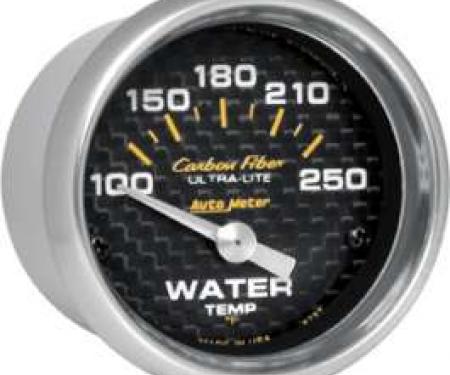 Chevelle Water Temperature Gauge, Electric, Carbon Fiber Series, AutoMeter. 1964-1972