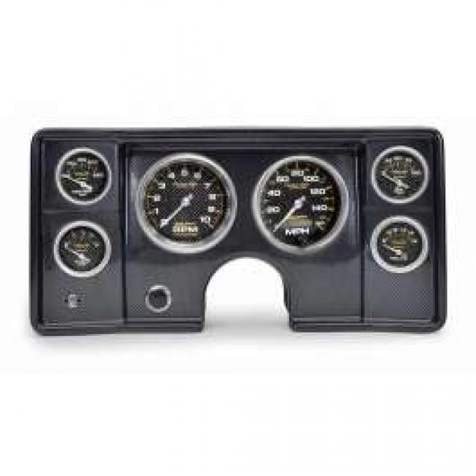 Malibu Instrument Cluster Panel, Carbon Fiber Finish, With Carbon Fiber Series Gauges, 1978-1981