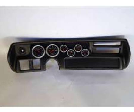 Chevelle Instrument Cluster Panel, Super Sport (SS) Style, Black Finish, With Sport Comp Gauges, 1970-1972