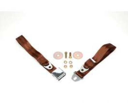 Seatbelt Solutions 1964-1966 Chevelle, Rear Lap Belt, 60" with Chrome Lift Latch 1800603009 | Dessert Tan