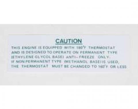 Chevelle Decal, Cooling System Warning, 1967-1969