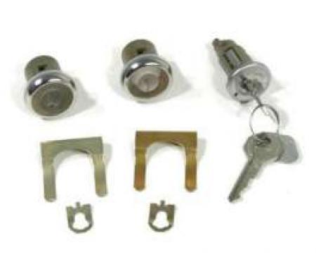 1966-1967 Chevy El Camino Lock Cylinder Set – Ignition, Door, And Glove Box With Keys (CAL CL384)
