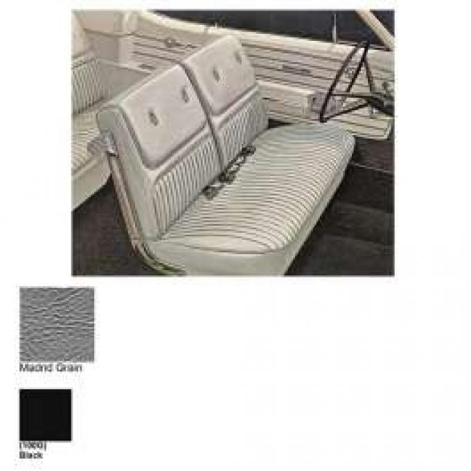 Chevelle & Malibu Covers, Front Seats, Split Bench, Buick Replacement, Concours, Deluxe, Black, 1968