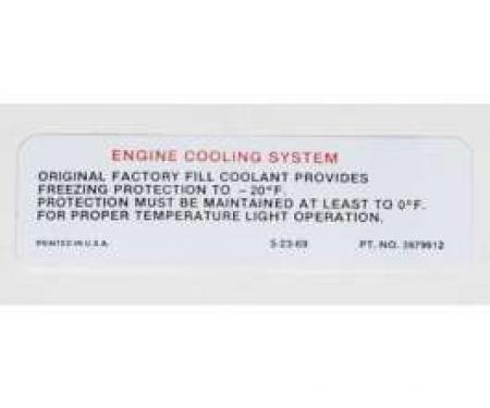 Chevelle Decal, Cooling System Warning, 1970-1971