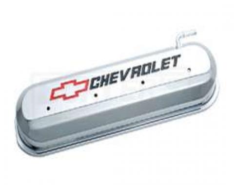 LS V8, Valve Cover, Chrome With Recessed Red And Black Emblems