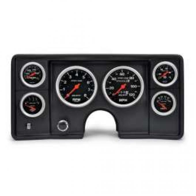 Malibu Instrument Cluster Panel, Black Finish, With Sport Comp Gauges, 1978-1981