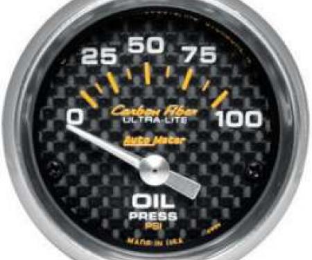 Chevelle Oil Pressure Gauge, Mechanical, Carbon Fiber Series, Autometer, 1964-1972