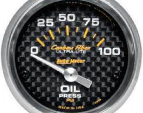 Chevelle Oil Pressure Gauge, Mechanical, Carbon Fiber Series, Autometer, 1964-1972