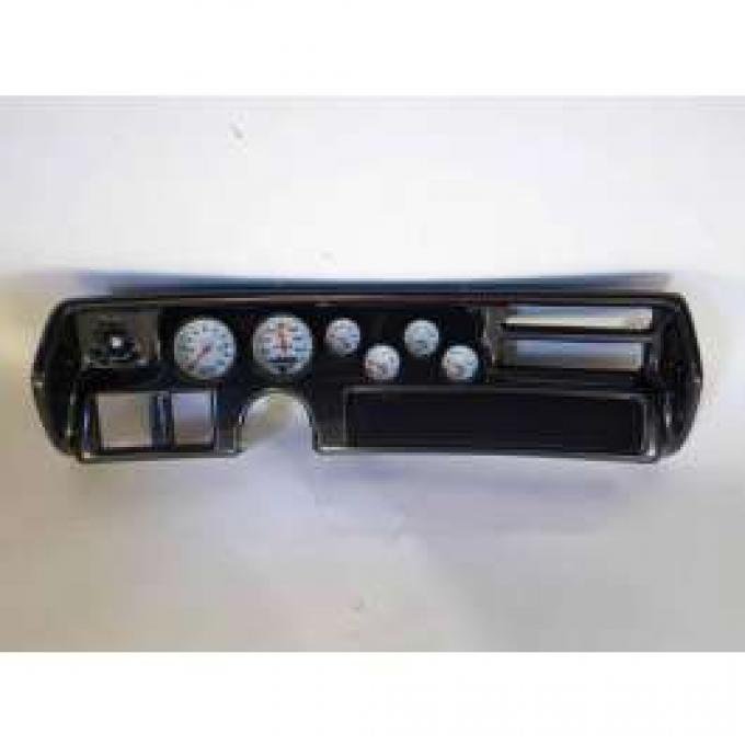 Chevelle Instrument Cluster Panel, Super Sport (SS) Style, Carbon Fiber Finish, With Phantom Gauges, 1970-1972