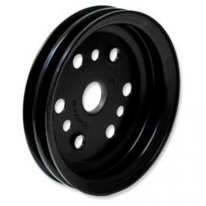 Chevelle Crankshaft Pulley, Small Block, Double Groove, Black, 1964-1968