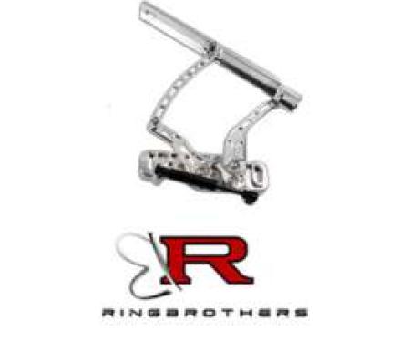 Chevelle Hood Hinges, Billet Aluminum, Air Frame, Natural, With Steel Hood, 1970-1972