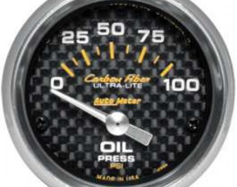 Chevelle Oil Pressure Gauge, Electric, Carbon Fiber Series, Autometer, 1964-1972