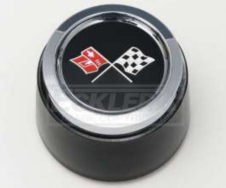 Chevelle 1973-1979 Corvette Style Black Center Wheel Cap, For Corvette Style Aluminum Wheels